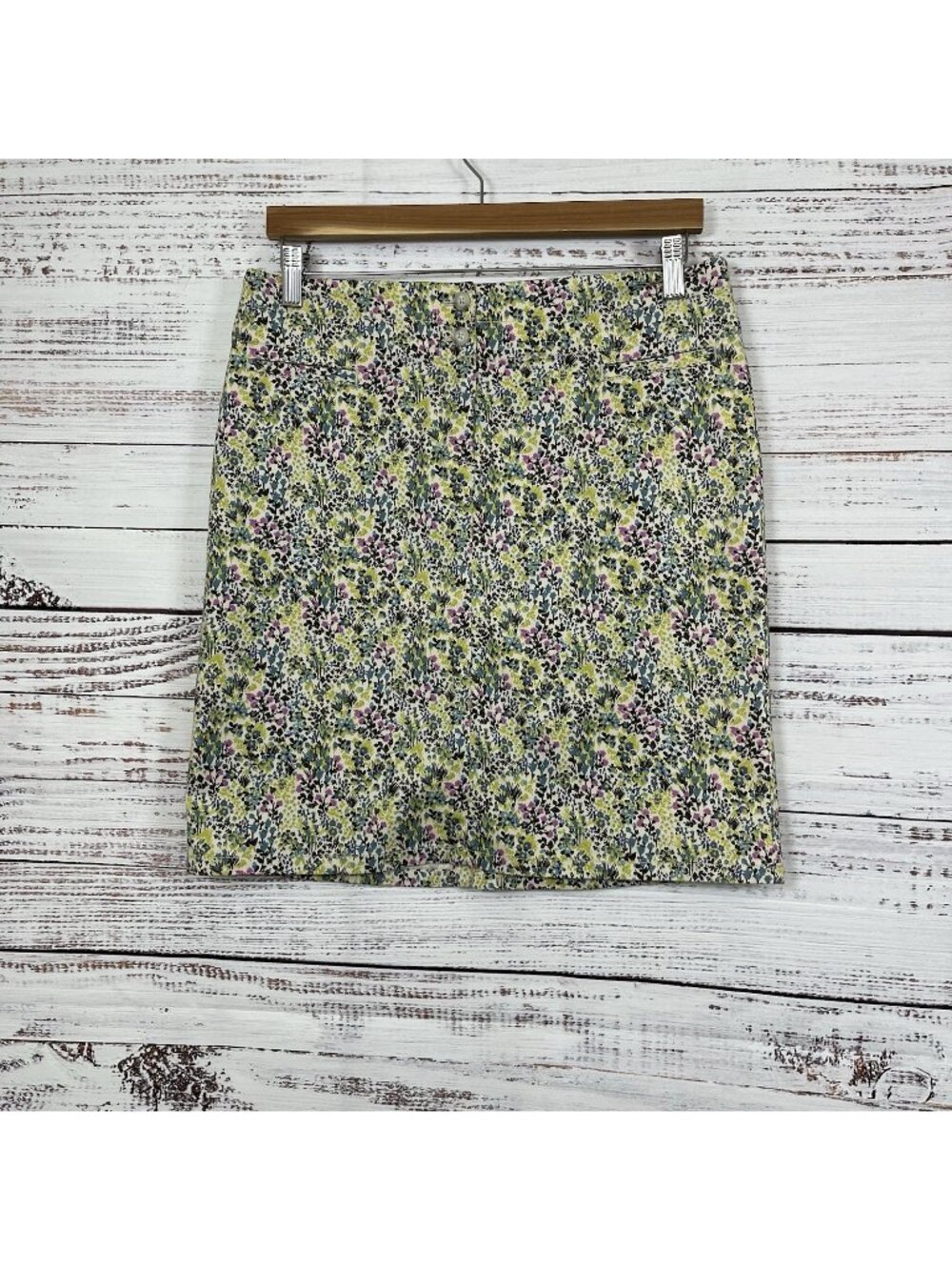 J.Jill Live In Chino Multicolor Floral Pencil Skirt